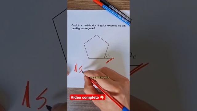 Ângulo externo de um pentágono regular
