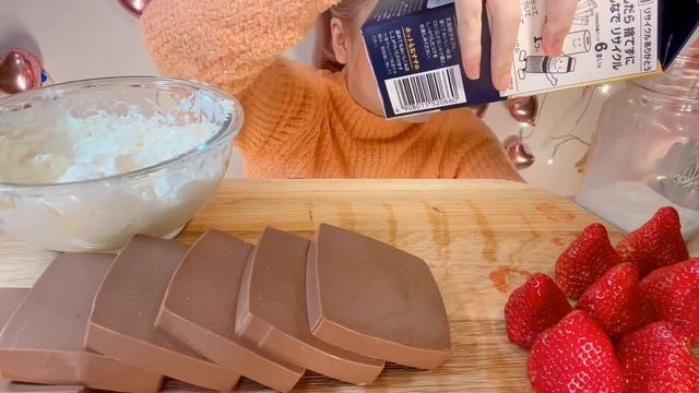 ASMR 手作りのチョコミルクプリン Handmade Chocolate Milk Pudding【日本語字幕】【咀嚼音/ Mukbang/ Eating Sounds】