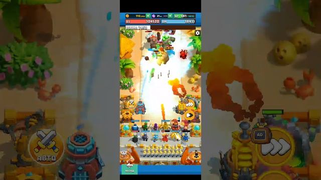 Wild Castle мобильная игра, битва с боссом, прокачка башен режим бесконечных волн