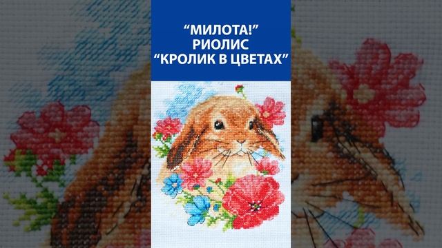 "Милота!" Вышивка крестиком. Риолис "Кролик в цветах"