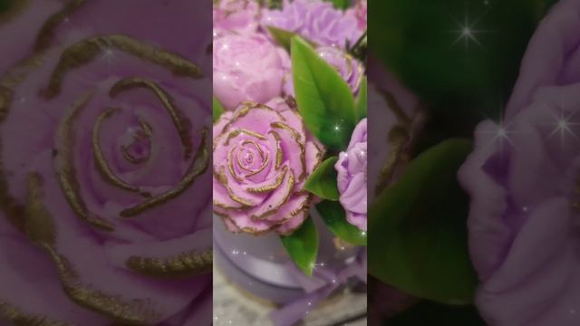 Мыльный букетик 💐 в шляпной коробке 💐
