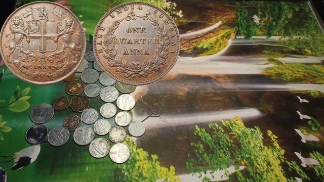 East India company One Quarter Anna II 1835 1857 1858 |