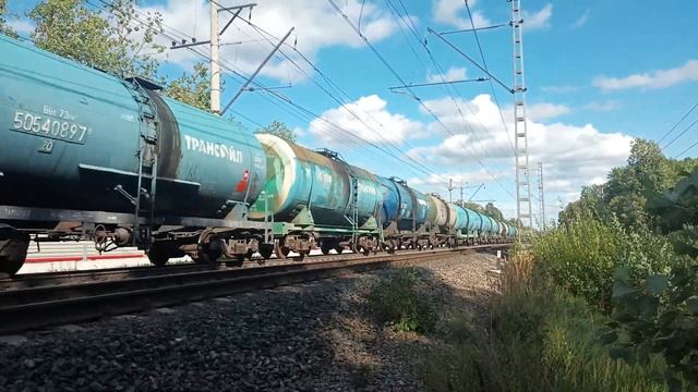 "Наливной" Электровоз ВЛ10У-756 с грузовым поездом, пер.Новолисино - Владимирская
