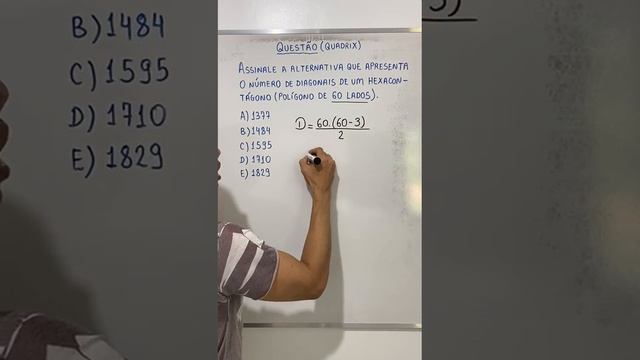 Questão de Diagonais do Polígono. #matemática #poligono #geometria #geometriaplana #educação #short