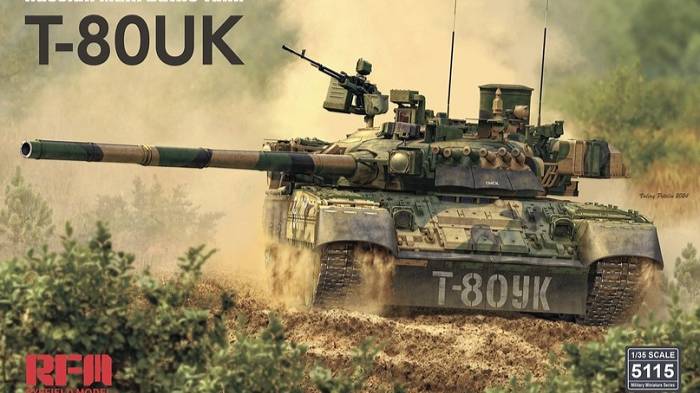 Распаковка Rye Field Model 1 35 RM-5105 T-80U Russian tank model