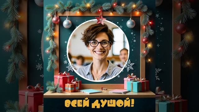 Музыкальная новогодняя открытка для коллег
