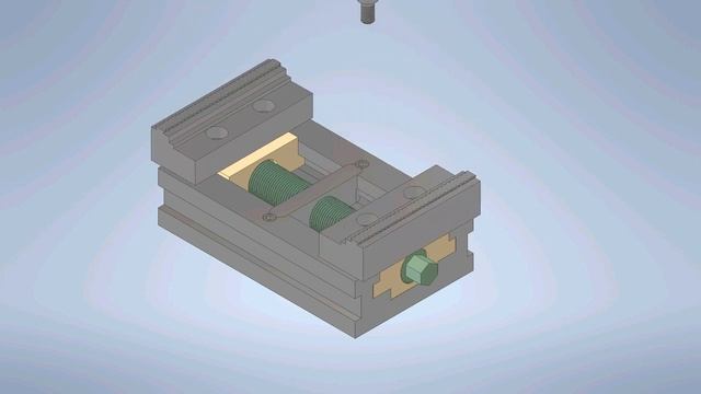 Анимация принцип работы механических самоцентрирующихся тисков (ТСМ)