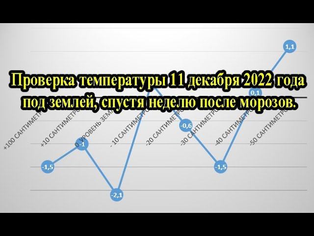 Проверка температуры 11 декабря 2022 года под землей спустя неделю после морозов.