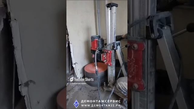 Отверстие в перекрытии диаметром 400 мм #алмазное бурение №бурение плит перекрытий