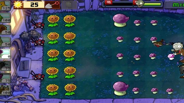 Plants vs Zombies 
Растения против Зомби 
Ночь, сложно