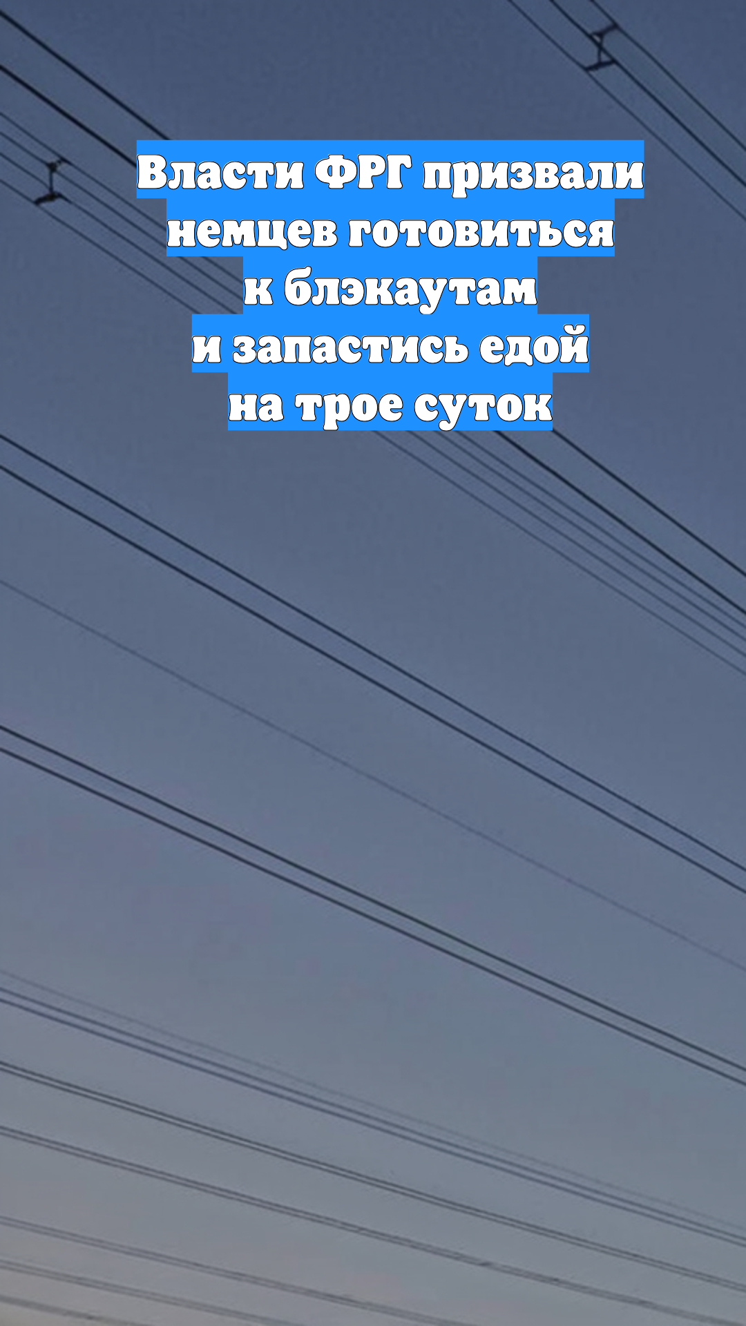 Власти ФРГ призвали немцев готовиться к блэкаутам и запастись едой на трое суток