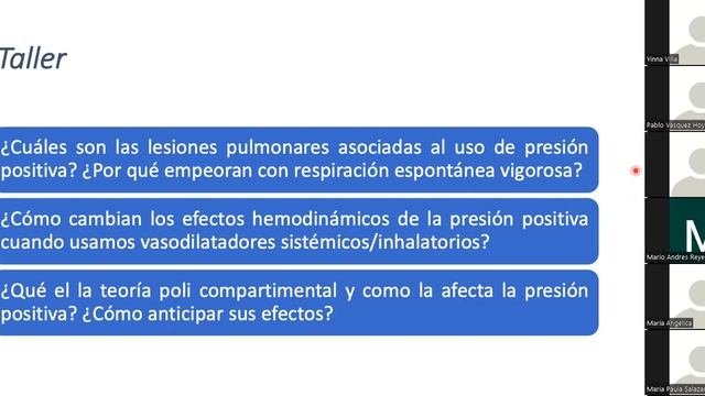 Efectos de la ventilación con presión positiva  (2/2). Curso Fisiología UCIP (2022 02 16).