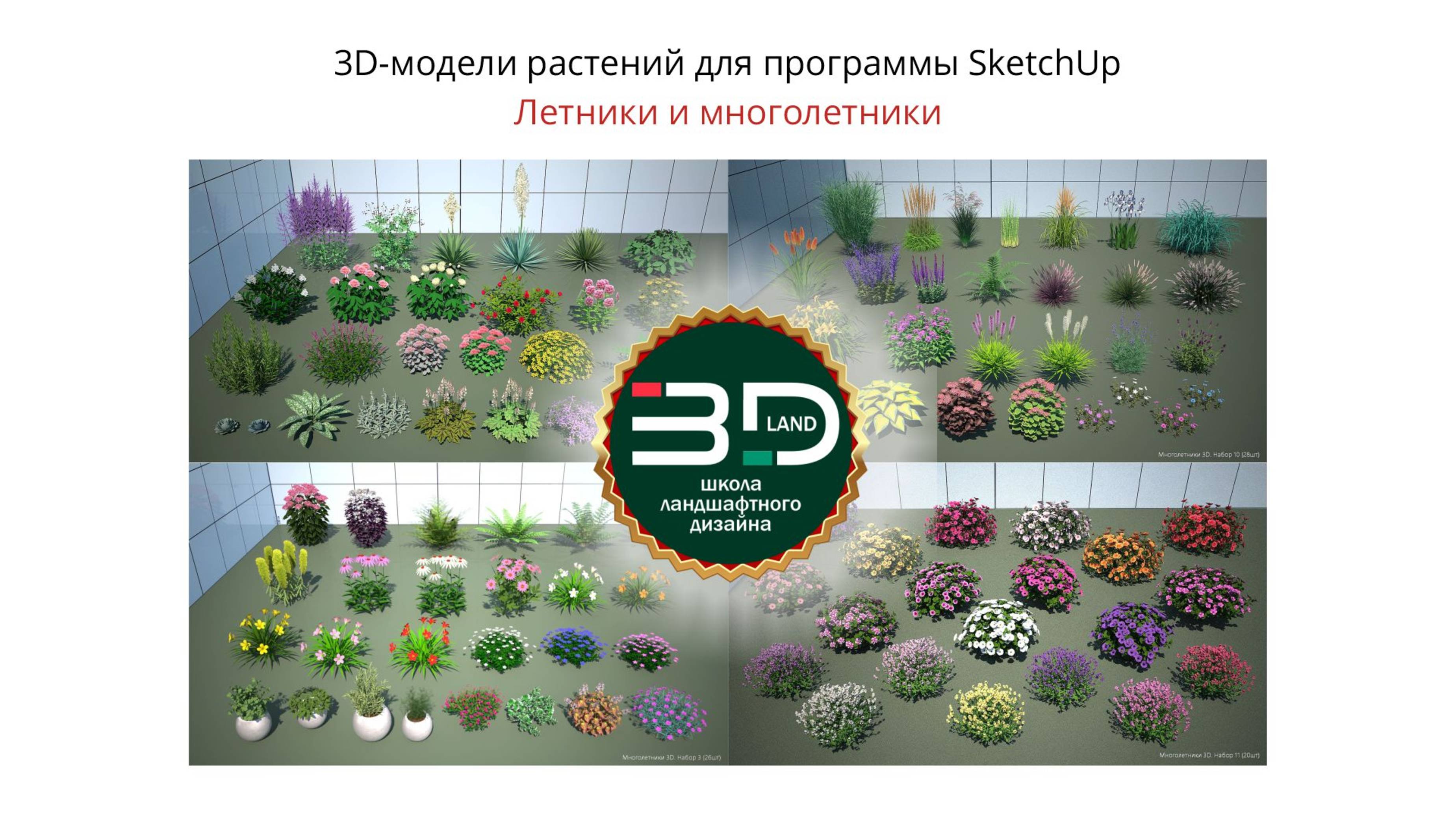 3. 3D-растения для SketchUp. Летники и многолетники