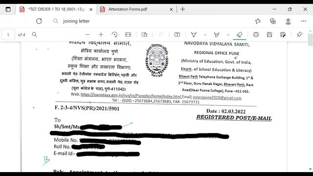 nvs  tgt joining letter , aa chuka h , #nvs #tgt #joining letter