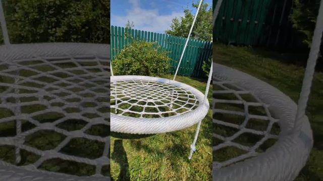 Качели Гнездо деревянные с металлической балкой