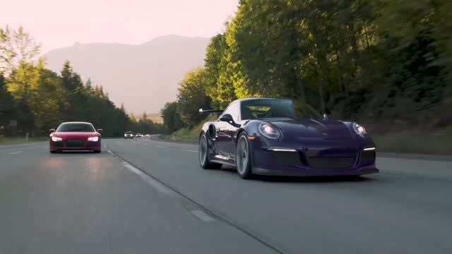 Красивый пробег на Audi R8 и Porsche GT3RS