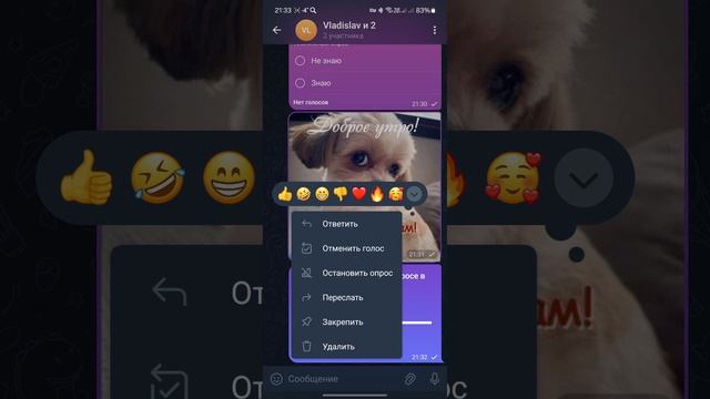Как переголосовать при опросе в Telegram (Телеге).