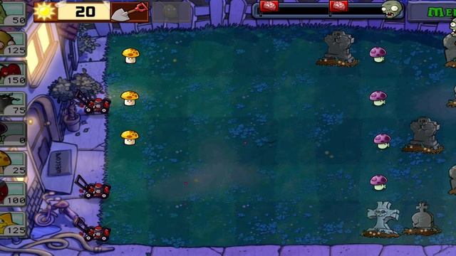 Plants vs Zombies 
Растения против Зомби 
Ночь, сложно