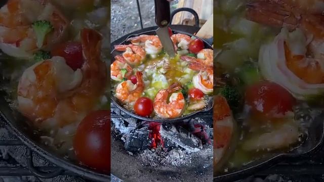 Вкуснейшая сковородка с креветками и сыром 🦐