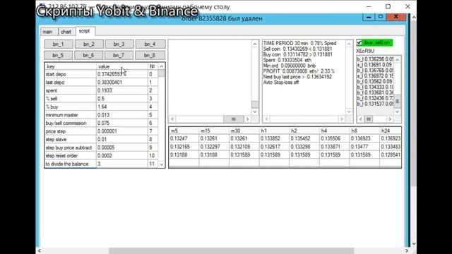 Проект Simple Bot. Скрипт Binance. Обновление 13.06.2019 г.