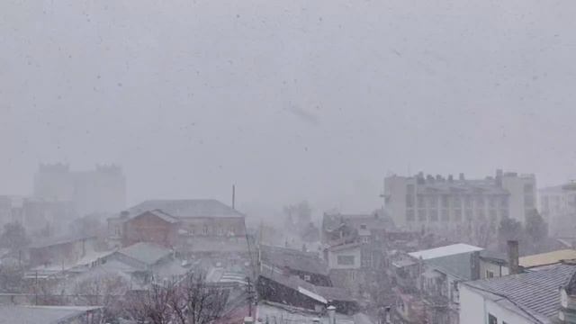 Первый сильный снегопад в Краснодаре