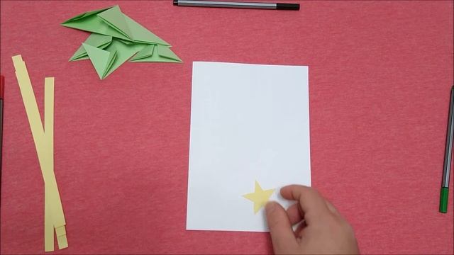 Новогодняя открытка, сделанная из бумаги, — это просто