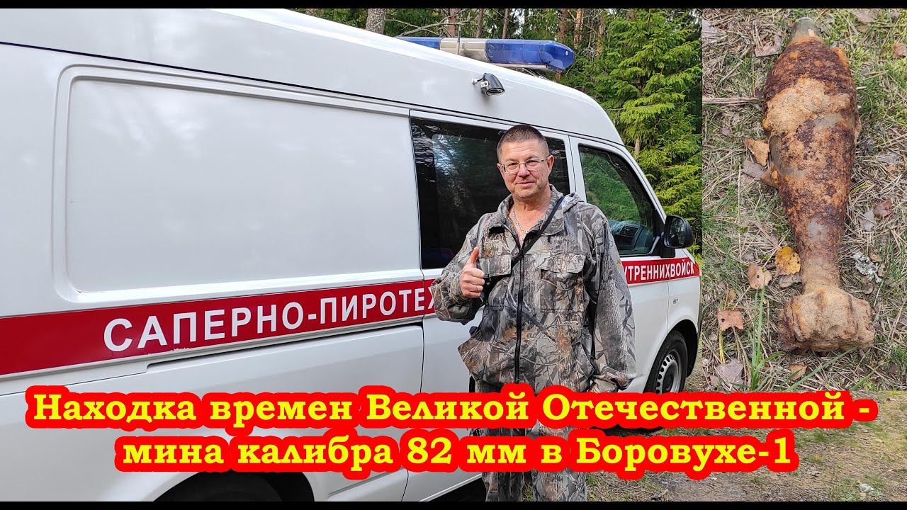 Находка времен Великой Отечественной - мина калибра 82 мм в Боровухе-1 или ... Сходил за грибами...