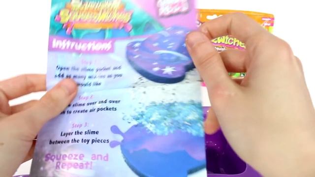 Slimygloop Squeezwiches Galaxy PB&J, Sneeze Burger and Confetti Ice Cream Slime Unboxing Toy Review