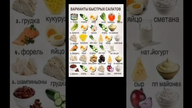 ВАРИАНТЫ БЫСТРЫХ САЛАТОВ