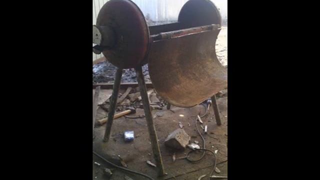 мангал из газового баллона свинья