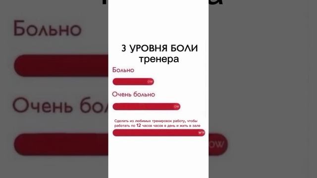3 уровня боли фитнес  тренера