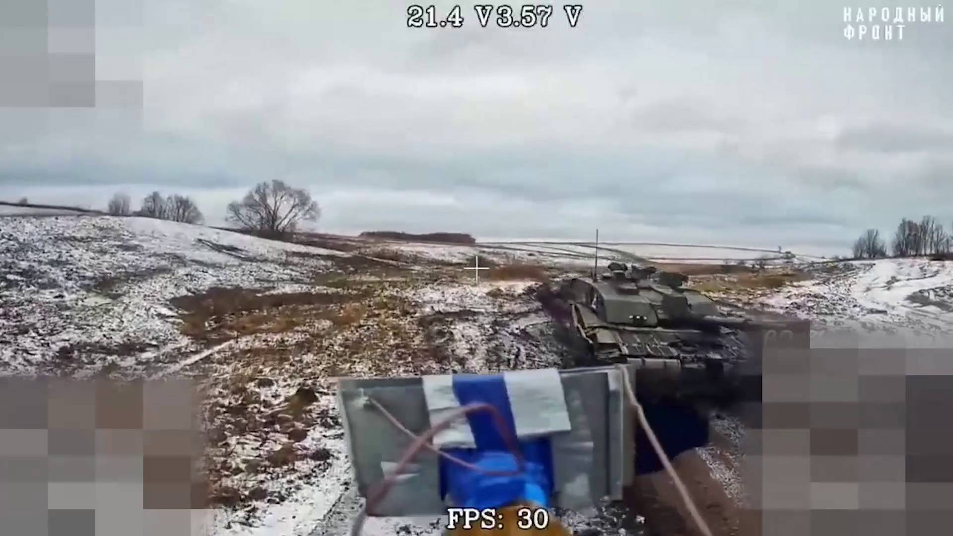 Забой 2-х британских танков "Challenger-2" FPV-дроном на оптоволокне. Курская обл, декабрь 2024 г.