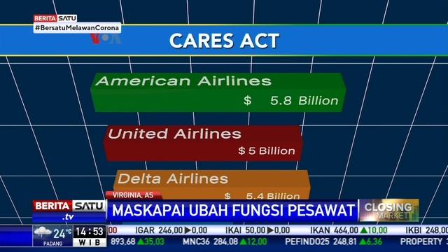 Maskapai Penerbangan AS Pangkas 30 Persen Karyawan