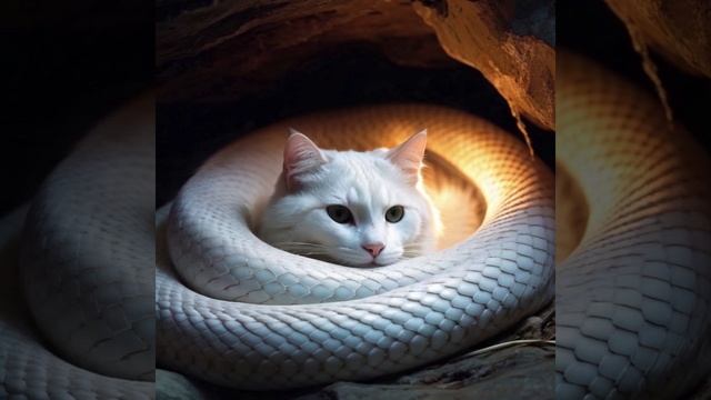 The cat with white fur and brown stripes that adorn its beautiful coat