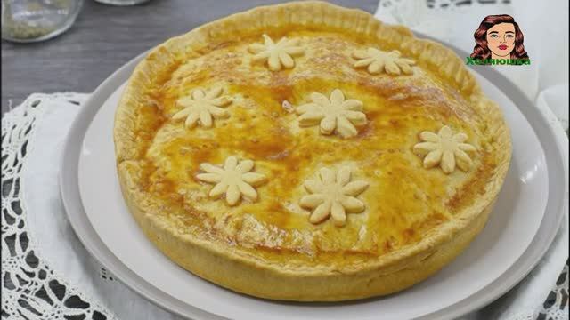 Закрытый пирог с яйцами и зелёным луком, из рубленого теста на сметане (2)