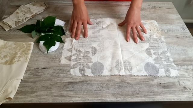 Ирина Уткина Монохромный, четкий и чистый экопринт на хлопке