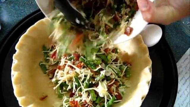 Scrumptious ASPARAGUS BACON  SWISS CHEESE QUICHE - How to make CHEESY QUICHE