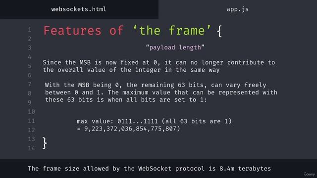 434. Maximum size of a WebSocket frame payload