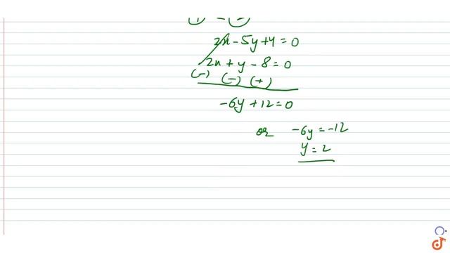 The pair of equations 2x-5y +4 0 and 2x +y-8-0 has (a) a unique solution (c) infinitely many s...