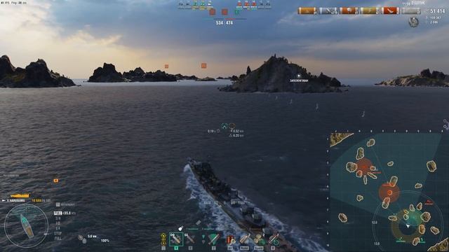 Harugumo - ранги 2.5 чистого опыта [WOWS]