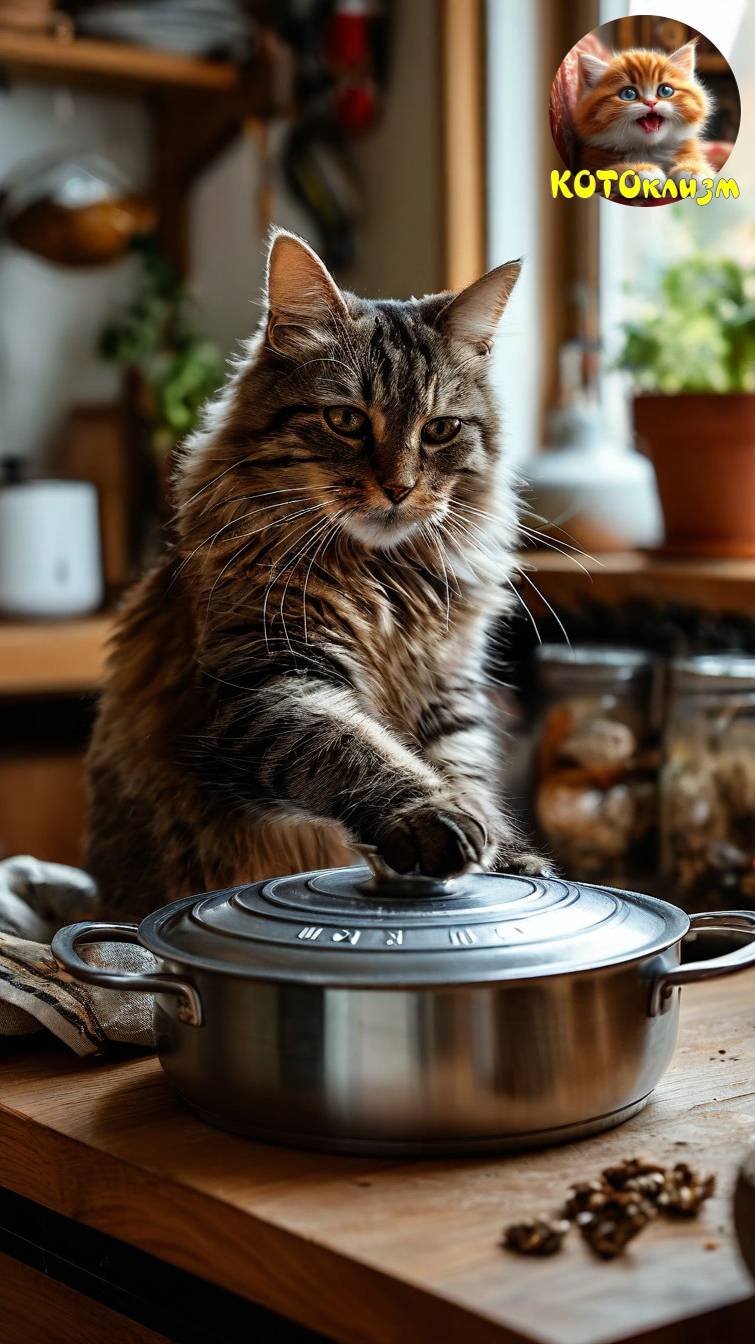Кот на столе! Чего там есть пожрать?