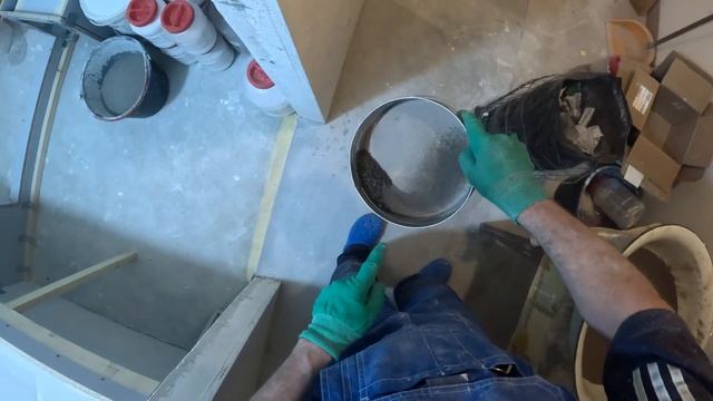 Бетонная столешница с Щелевой раковиной по месту. Монолитный комплекс из Микроцемента.