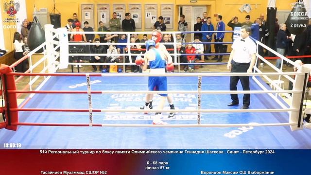 68 финал 57 кг Гасайниев Мухаммад СШОР №2 Воронцов Максим СШ Выборжанин