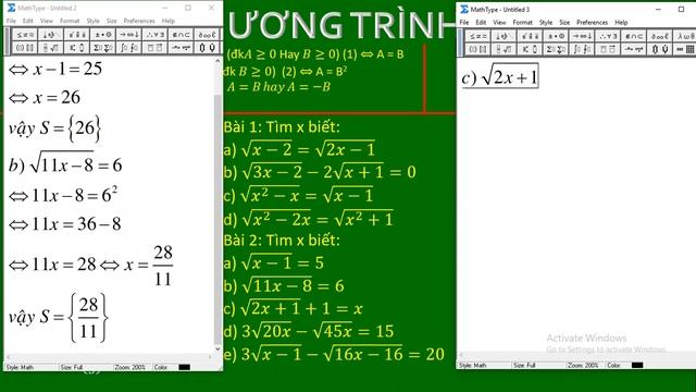 TOÁN 9: CÙNG LÀM BÀI TẬP  PHƯƠNG TRÌNH VÔ TỶ