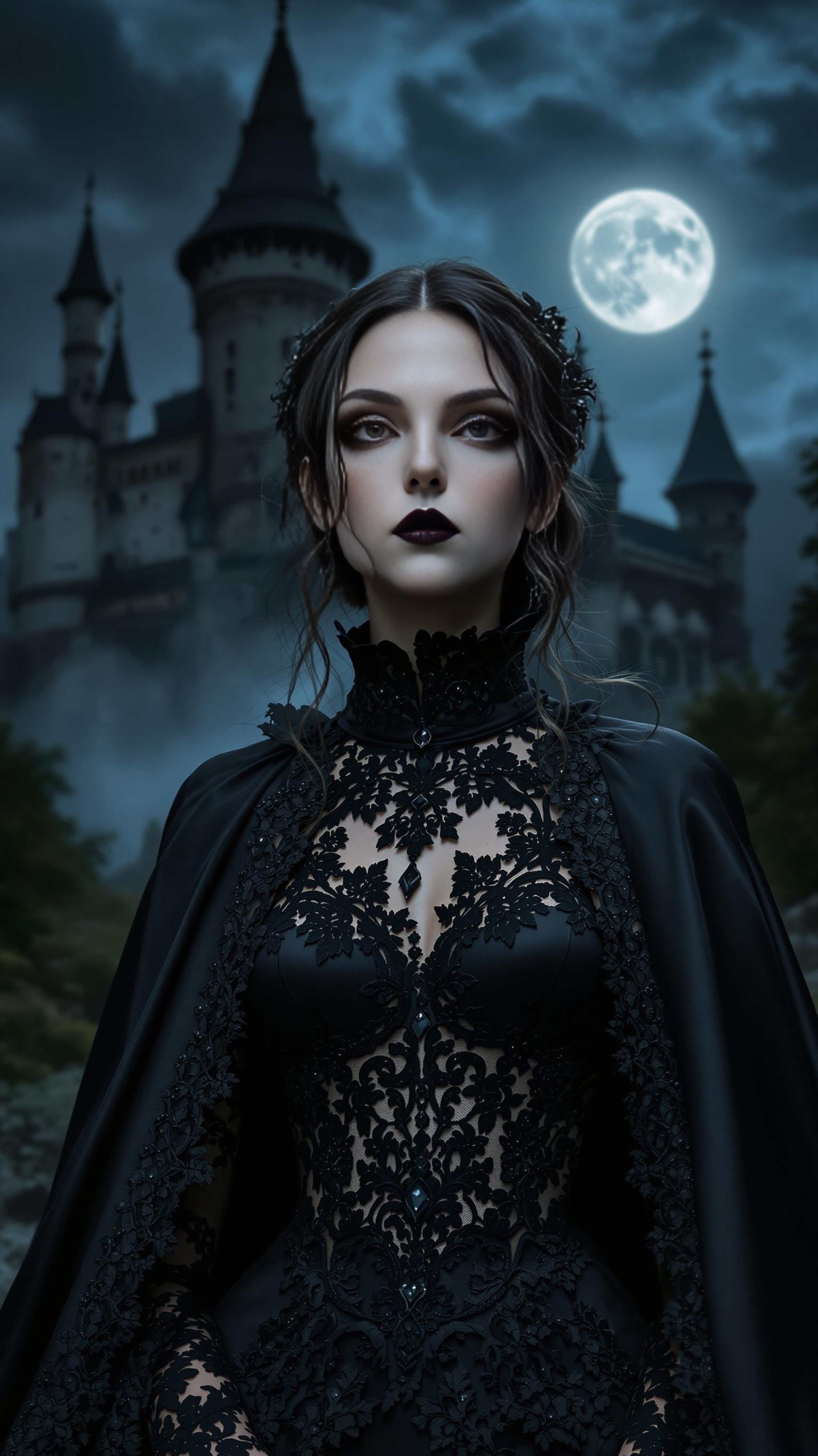 Видео-сеттинг для начала диалога с ботом в приложении, героиня - Vampiress