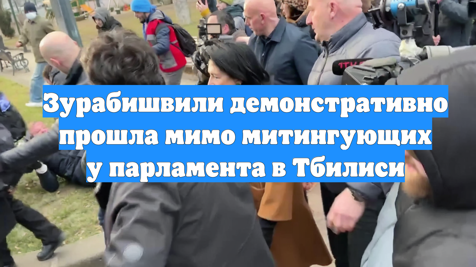 Зурабишвили демонстративно прошла мимо митингующих у парламента в Тбилиси