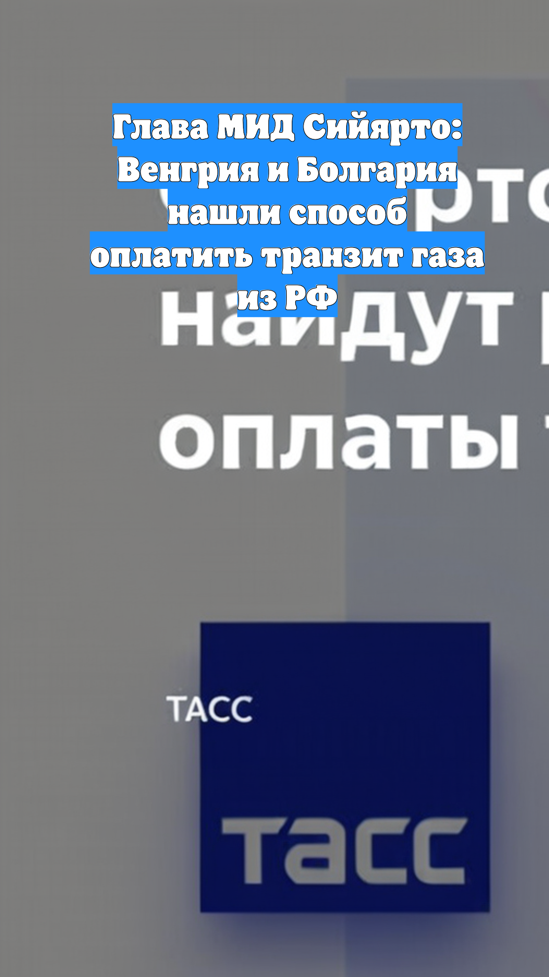 Глава МИД Сийярто: Венгрия и Болгария нашли способ оплатить транзит газа из РФ