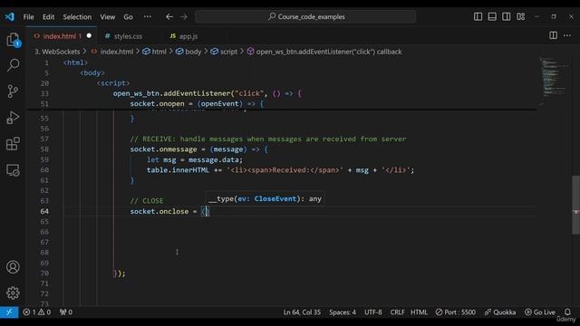 328. Project listening for the CLOSE EVENT