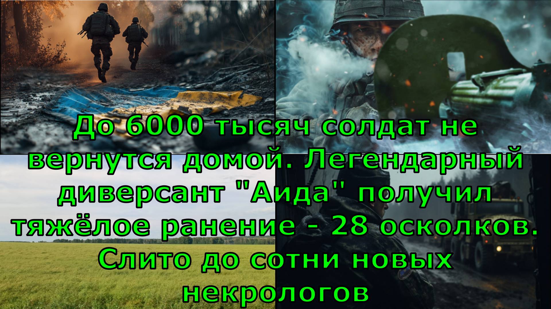 До 6000 тысяч солдат не вернутся домой. Легендарный диверсант "Аида" получил тяжёлое ранение - 28 ос