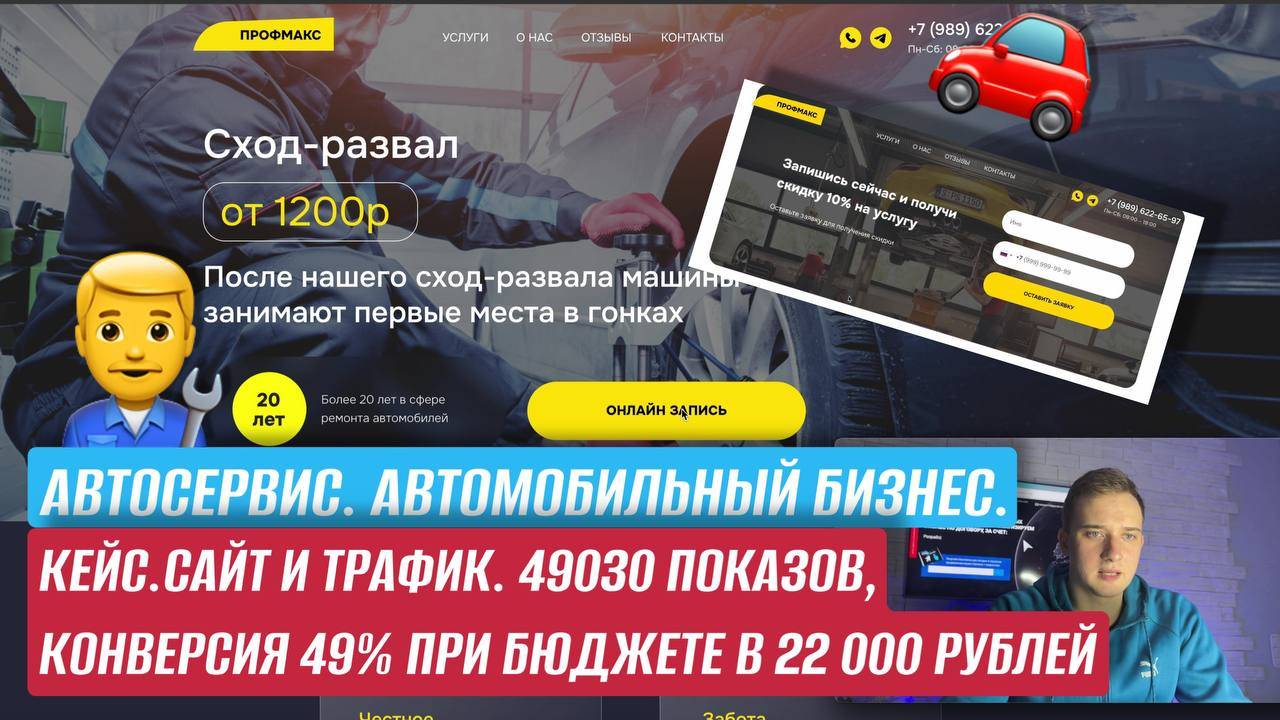 КЕЙС. АВТОСЕРИС/АВТОМОБИЛЬНЫЙ БИЗНЕС. САЙТ И ТРАФИК. 49030 ПОКАЗОВ, 49 ЛИДОВ ПРИ БЮДЖЕТЕ В 20 000Р